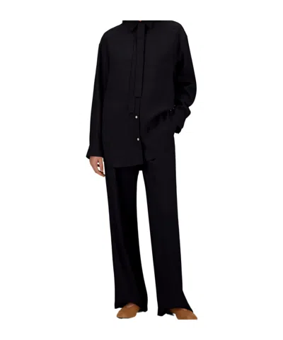 Herno Hemdbluse Aus Textured Viscose In Black