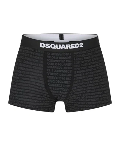 Dsquared2 Solid Color Breathable Boxers In Black