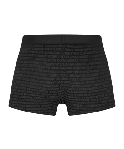 Dsquared2 Solid Color Breathable Boxers In Black