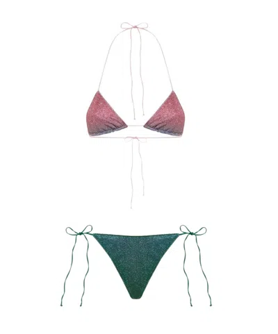 Oseree Lumiere Glitter-effect Bikini In Multi