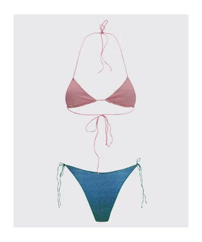 Oseree Lumiere Glitter-effect Bikini In Multi