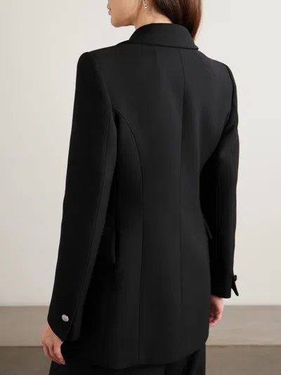 Alessandra Rich Double-breasted Wool Blazer In Black