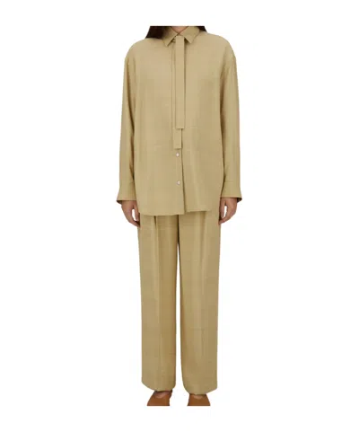 Herno Hemdbluse Aus Textured Viscose In Nude