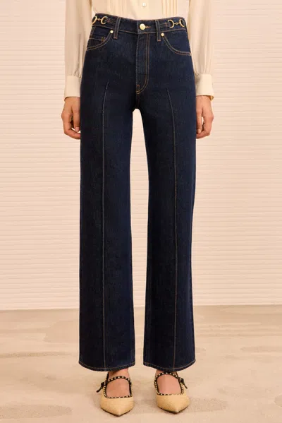 Ulla Johnson The Delphine High Waist Wide Leg Jeans In Blue