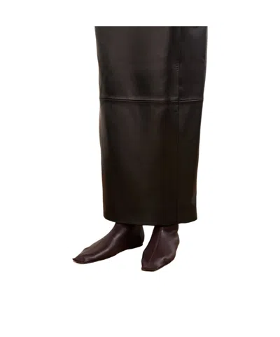 Khaite Solid Leather Ankle Boots In Black