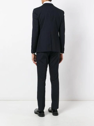 Tagliatore Contrast Trim Dinner Suit In Blue