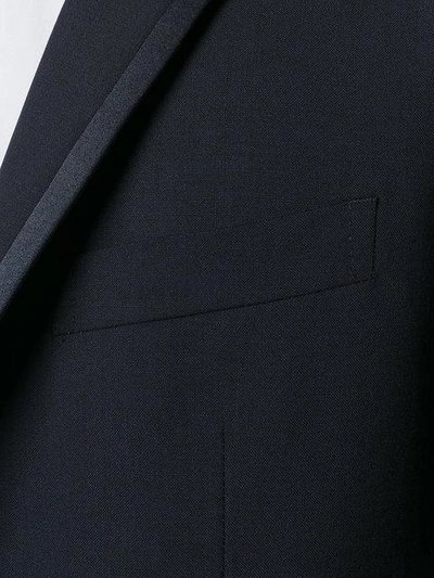 Tagliatore Contrast Trim Dinner Suit In Blue