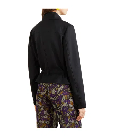 Dries Van Noten Collared Cropped Jacket In Black