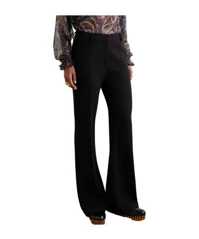 Etro Wool Flared Pants In Black