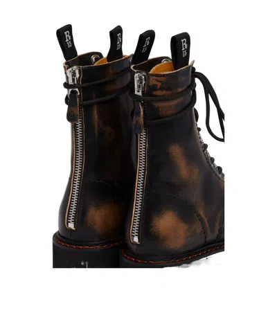 R13 Platform Ankle Boots In Black