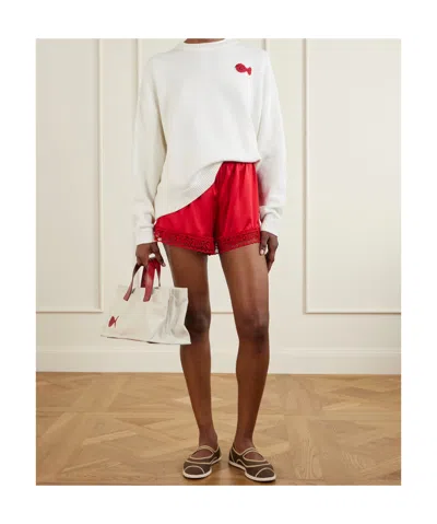 Staud Giada Logo Embroidered Sweater In Neutral