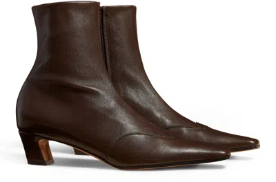 Khaite Elastic Ankle Boots In Brown