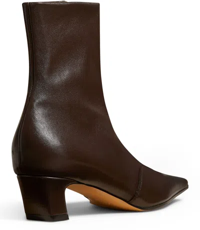 Khaite Elastic Ankle Boots In Brown