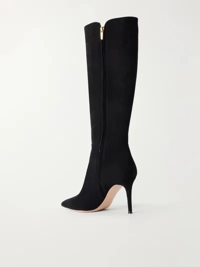 Gianvito Rossi Solid Suede Knee-high Boots In Black