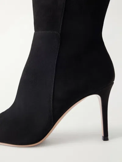 Gianvito Rossi Solid Suede Knee-high Boots In Black