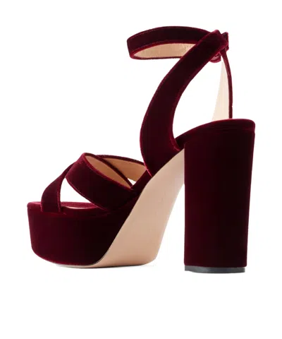 Gianvito Rossi Solid Velvet Sandals In Brown