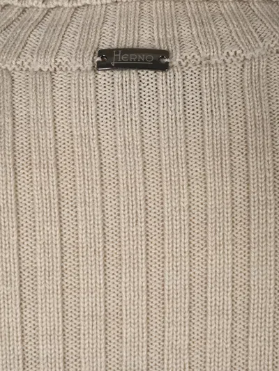 Herno Turtleneck Knit Top In Neutral