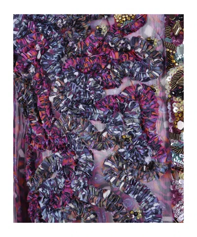 Dries Van Noten Sequin-embellished Ruffled Shirt In Purple