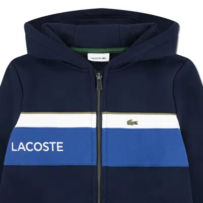 Lacoste Zipper Coat In Blue
