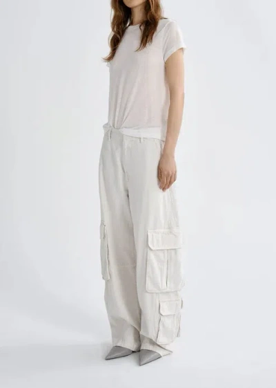 Agolde Multipocket Wideleg Cargo Trousers In Light Rice White