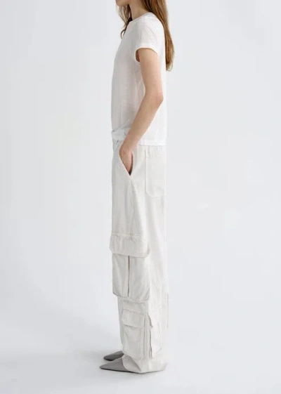 Agolde Multipocket Wideleg Cargo Trousers In Light Rice White
