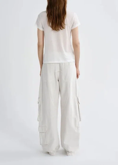 Agolde Multipocket Wideleg Cargo Trousers In Light Rice White