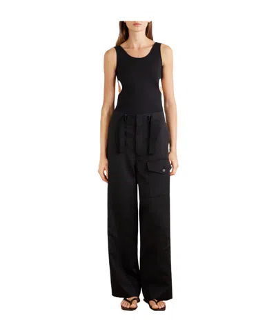 Auralee Belted Cargo Pants In Black