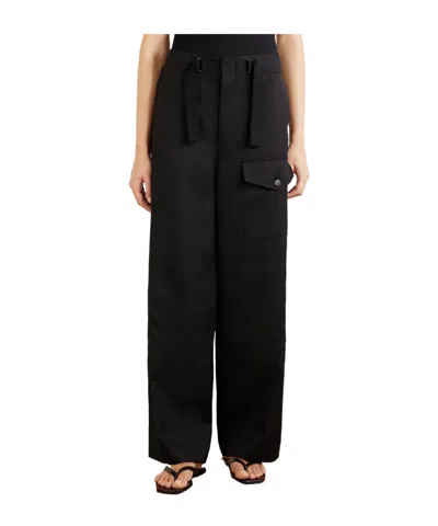 Auralee Belted Cargo Pants In Black
