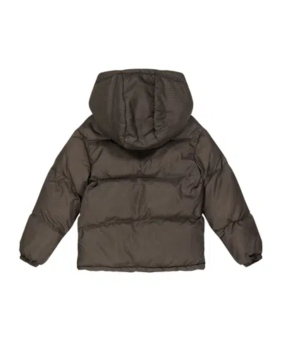Off-white Logo Down Jacket In Brown