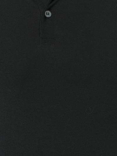 Shop Zanone Long Sleeve Polo Shirt In Black