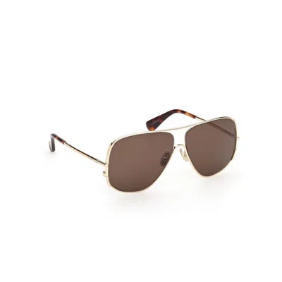 Max Mara Shield Frame Sunglasses In Golden
