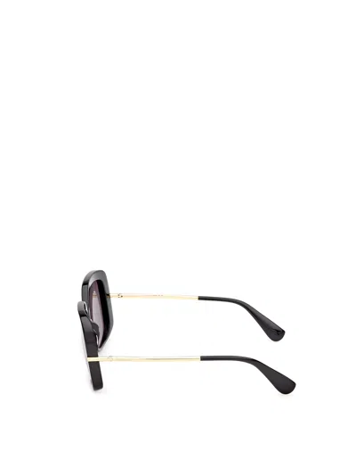 Max Mara Square Frame Sunglasses In Bright Black