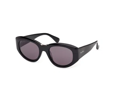 Max Mara Oval Frame Sunglasses In Black
