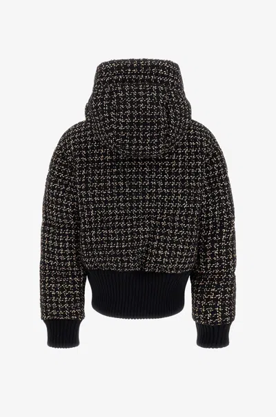 Herno Check-patterned Down Jacket In Black