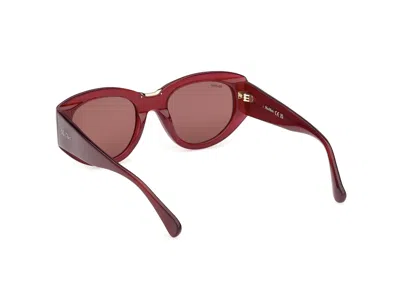 Max Mara Oval Frame Sunglasses In Bordeaux Red