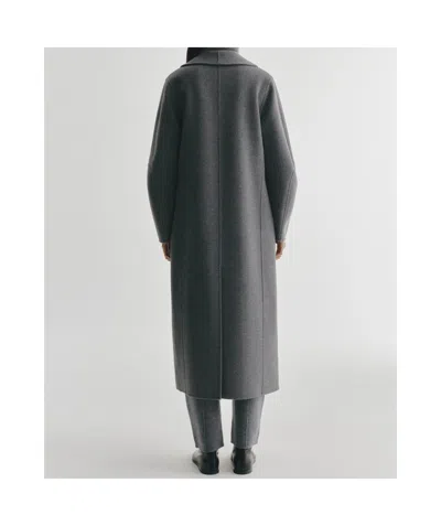 Lisa Yang Double-breasted Shawl-lapel Coat In Grey