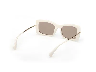 Max Mara Rectangular Frame Sunglasses In Bright White