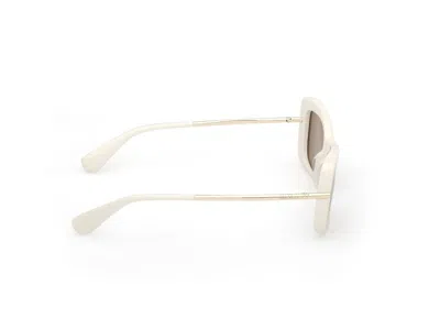 Max Mara Rectangular Frame Sunglasses In Bright White