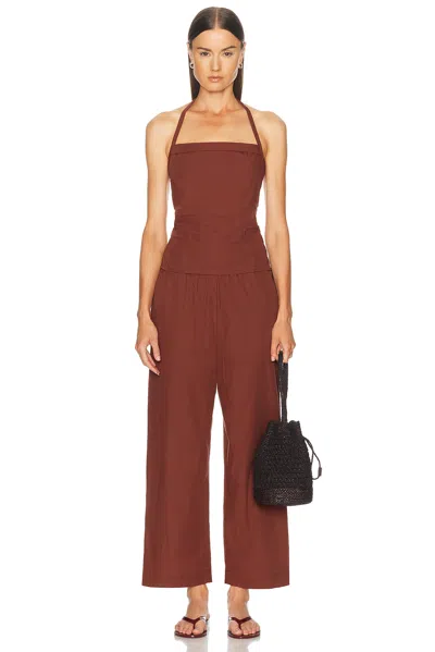 Deiji Studios Ease Trouser In Rust Stripe