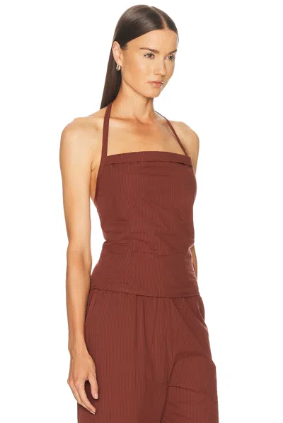 Deiji Studios Folded Top In Rust Stripe