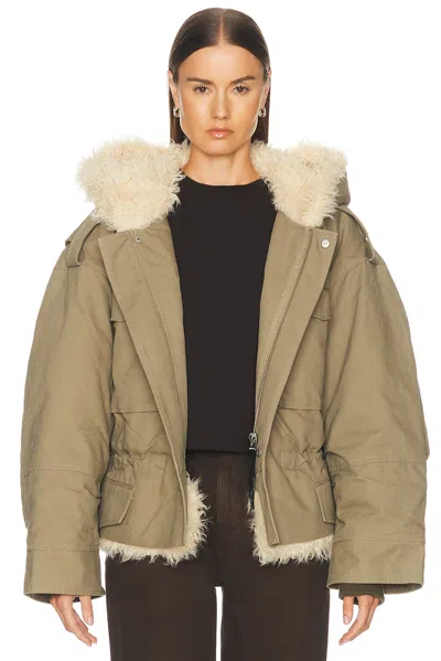 Marc Jacobs Cropped Cargo Parka In Utility Khaki