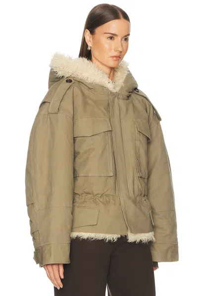 Marc Jacobs Cropped Cargo Parka In Utility Khaki