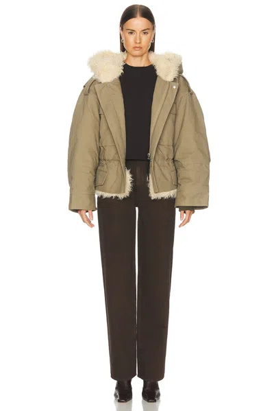 Marc Jacobs Cropped Cargo Parka In Utility Khaki