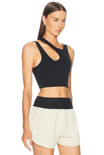 On Studio Asymmetric Crop Top In Black