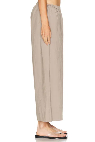 St Agni Technical Cotton Cropped Drawstring Pant In Grey Stone
