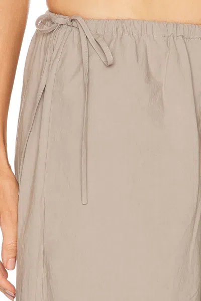 St Agni Technical Cotton Cropped Drawstring Pant In Grey Stone