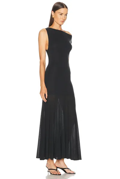 St Agni St. Agni Jersey Circle Hem Maxi Dress In Charcoal