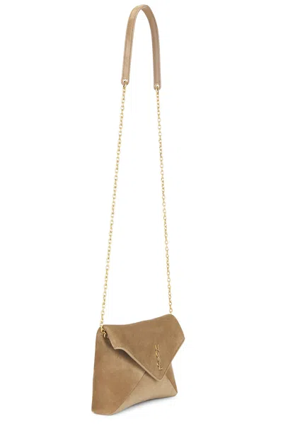 Saint Laurent Small On Chain Pouch In Light Cumin