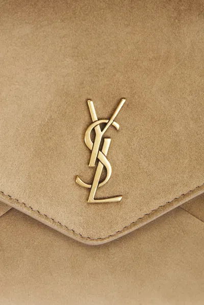 Saint Laurent Small On Chain Pouch In Light Cumin
