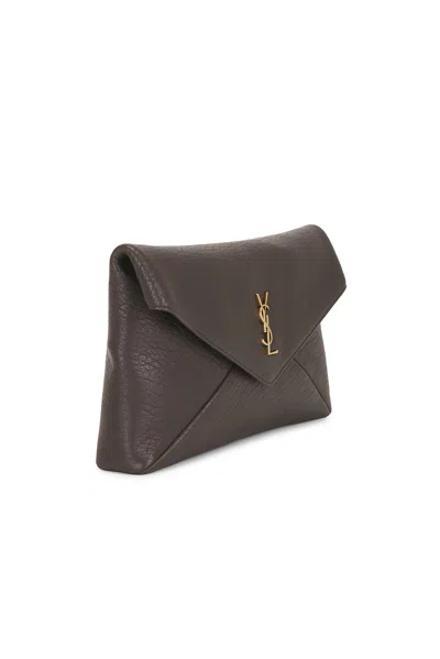 Saint Laurent Large Envelope Pouch Bag In Santal